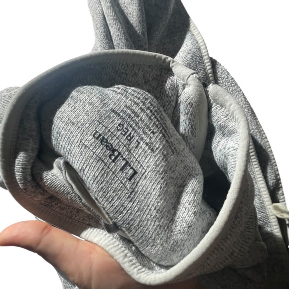 L.L.Bean Gray Heathered Fleece Quarter Zip Pullover Jacket - Picture 6 of 9